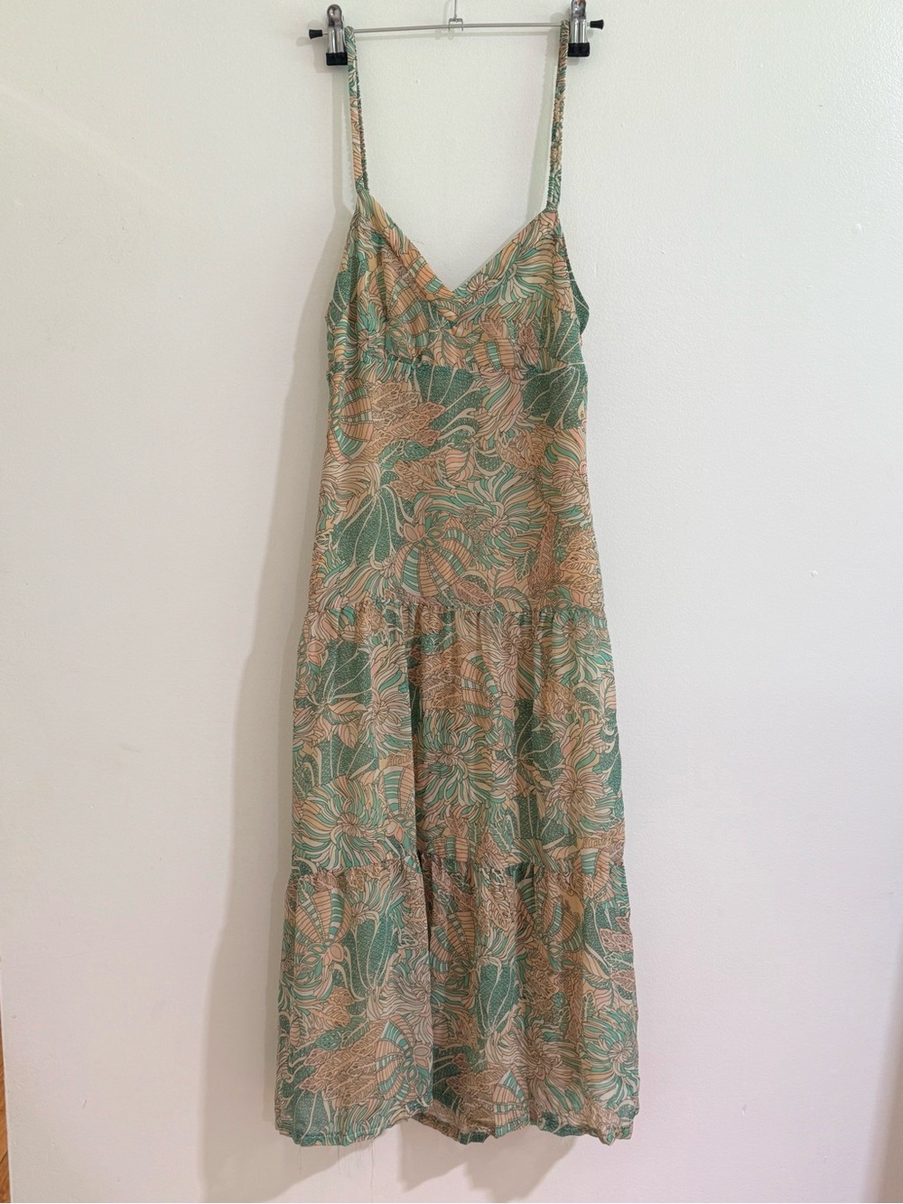 Love 21 Botanical Tiered Floral Midi Sundress XS
